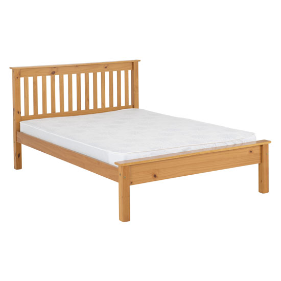 Merlin Wooden Low Foot End Double Bed In Antique Pine_2
